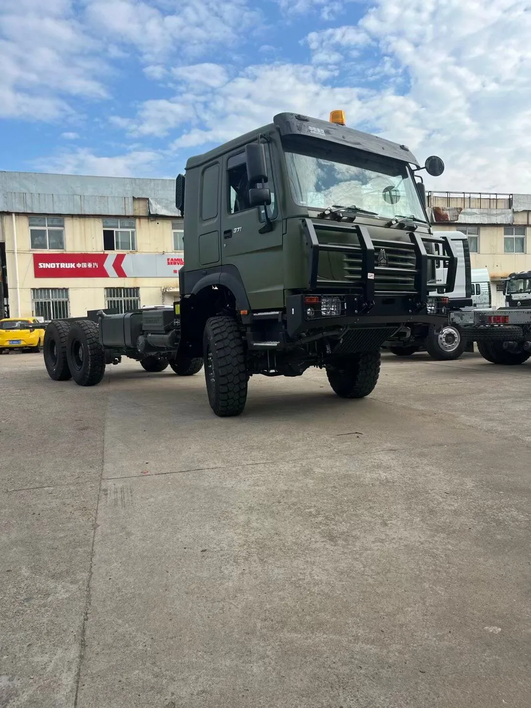 Used HOWO 4x4 all-wheel-drive heavy truck on rough terrain ready for export